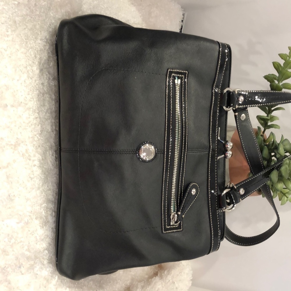 COACH SATCHEL🤗SUPER ROOMY final reduction. Soft leather turquoise lining. - Picture 4 of 7